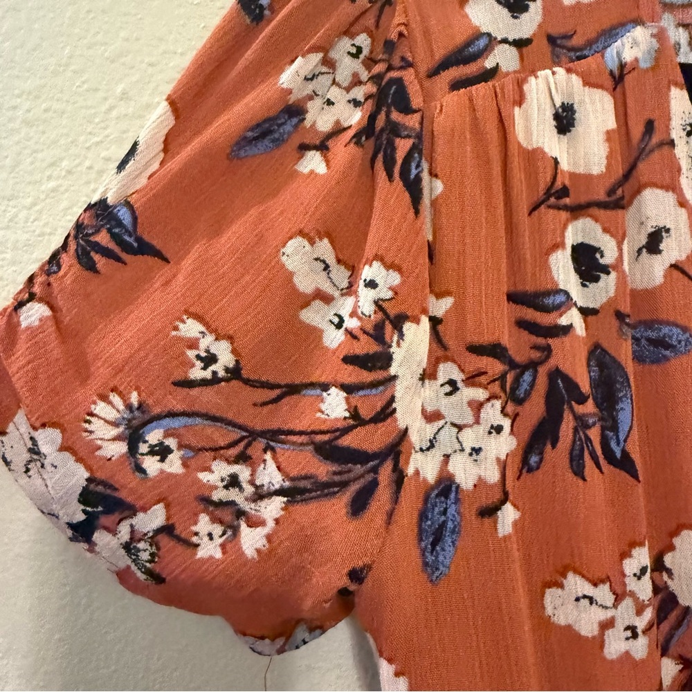 American Rag Rust Floral Mini Dress - Picture 3 of 5